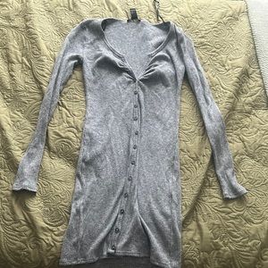 Long sleeve, button up, and Gray medium dress from Forever 21.